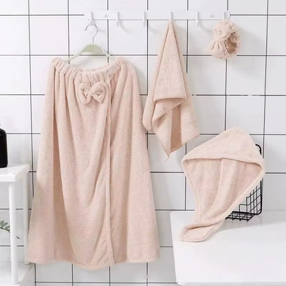 4PCS Microfiber Towel Set – Quick-Dry Bath, Hair & Face Towels