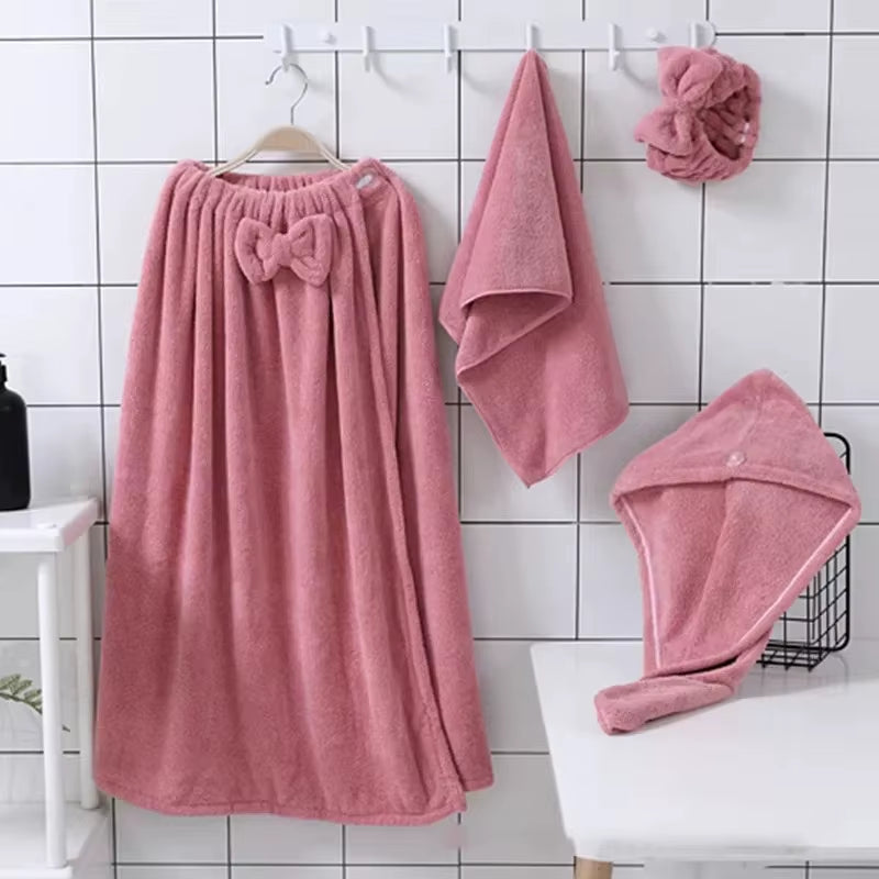 4PCS Microfiber Towel Set – Quick-Dry Bath, Hair & Face Towels